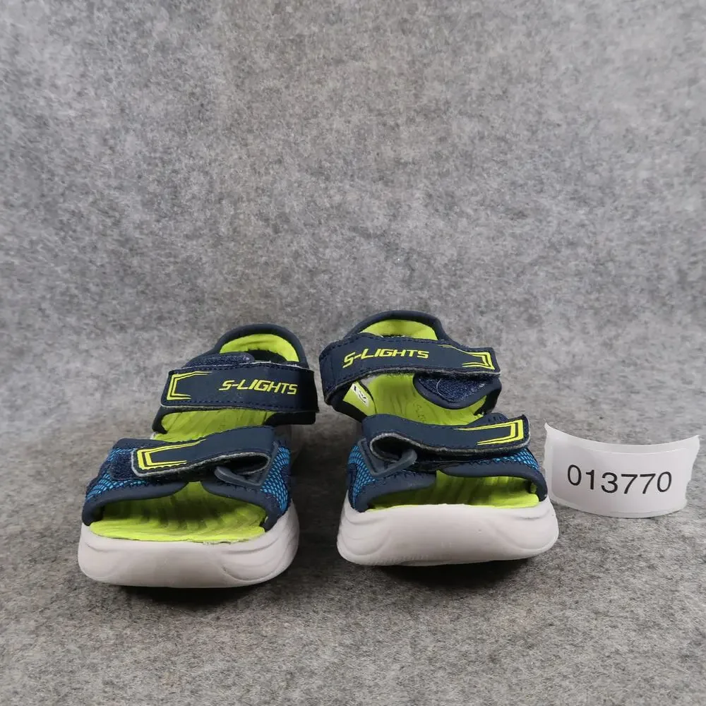Skechers Shoes Toddler Baby 7 Sandals Adjustable Comfort Casual Kids Blue Green